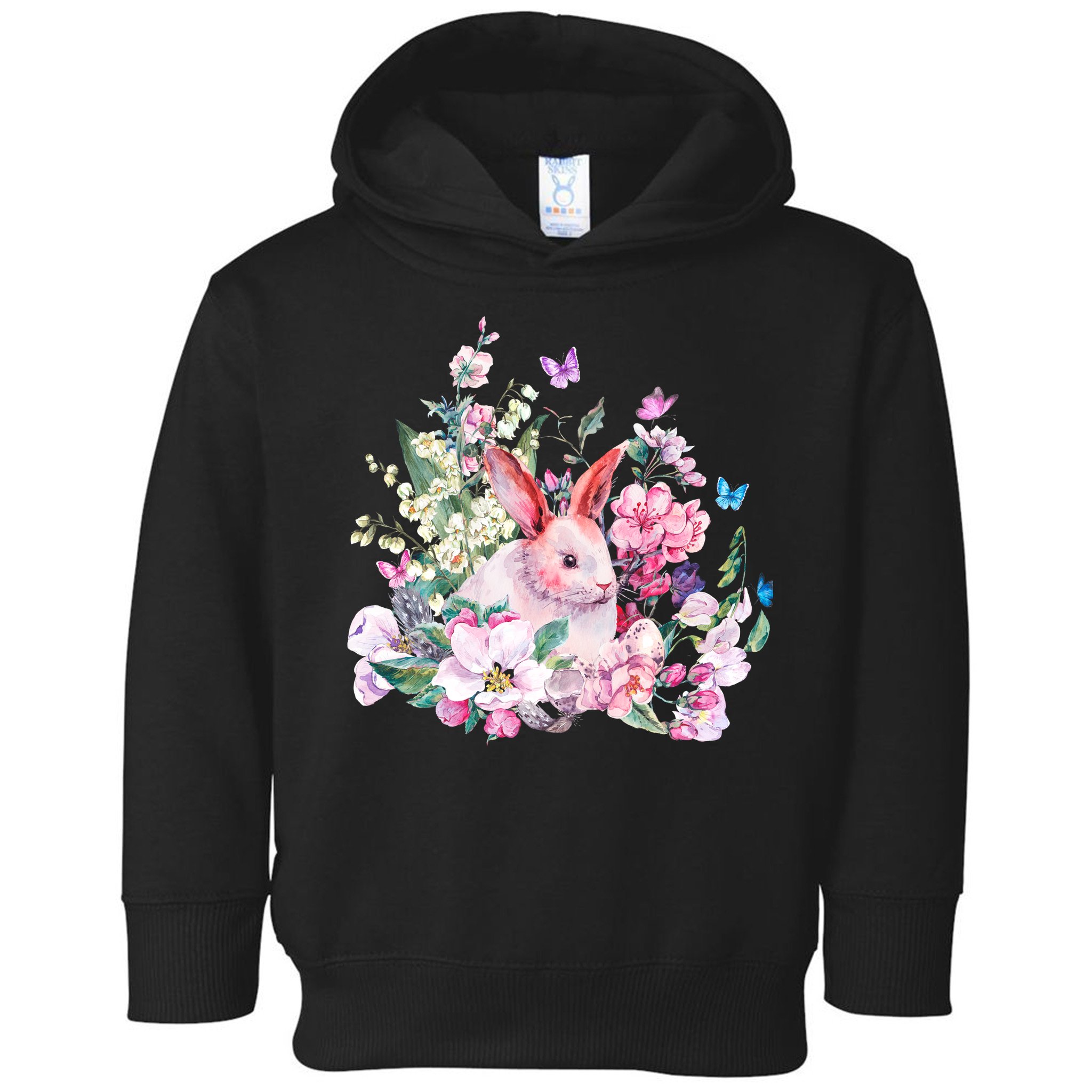 Easter Bunny Spring Flower Toddler Hoodie