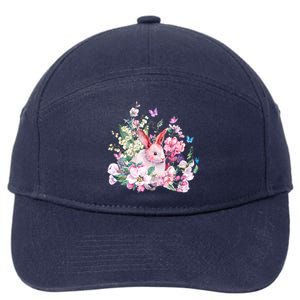 Easter Bunny Spring Flower 7-Panel Snapback Hat