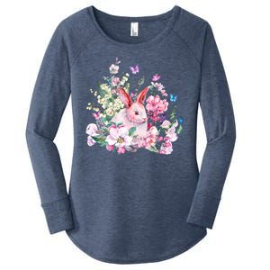 Easter Bunny Spring Flower Women's Perfect Tri Tunic Long Sleeve Shirt