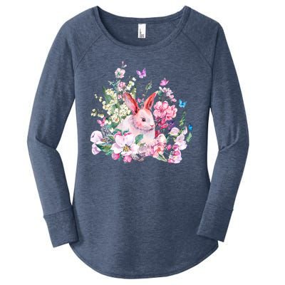 Easter Bunny Spring Flower Women's Perfect Tri Tunic Long Sleeve Shirt