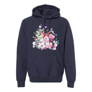 Easter Bunny Spring Flower Premium Hoodie