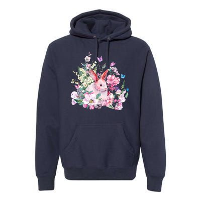 Easter Bunny Spring Flower Premium Hoodie