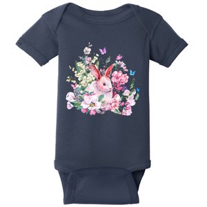 Easter Bunny Spring Flower Baby Bodysuit