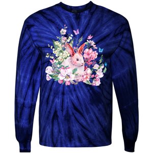 Easter Bunny Spring Flower Tie-Dye Long Sleeve Shirt