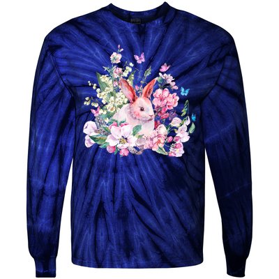 Easter Bunny Spring Flower Tie-Dye Long Sleeve Shirt