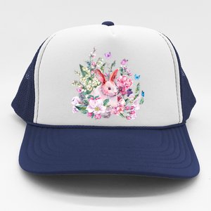 Easter Bunny Spring Flower Trucker Hat