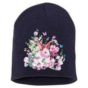 Easter Bunny Spring Flower Short Acrylic Beanie