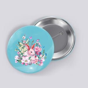 Easter Bunny Spring Flower Button