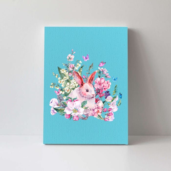 Easter Bunny Spring Flower Canvas