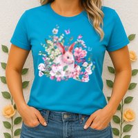 Easter Bunny Spring Flower Womens T-Shirt