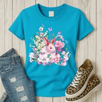 Easter Bunny Spring Flower Womens T-Shirt