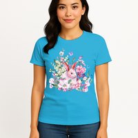 Easter Bunny Spring Flower Womens T-Shirt