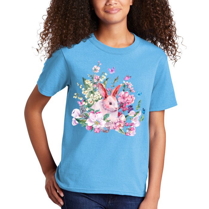Easter Bunny Spring Flower Kids T-Shirt