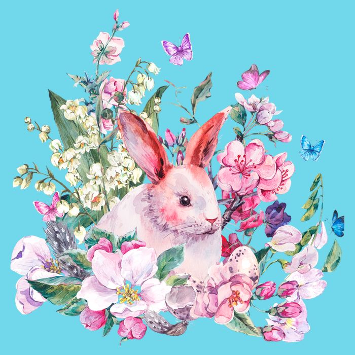 Easter Bunny Spring Flower Kids T-Shirt