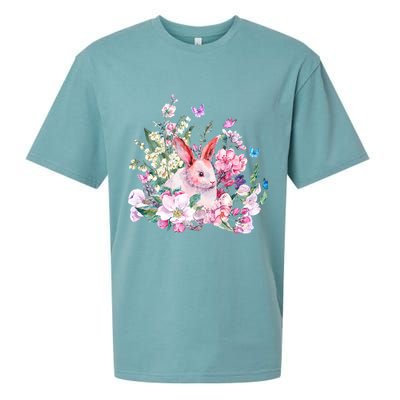 Easter Bunny Spring Flower Sueded Cloud Jersey T-Shirt