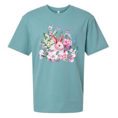 Easter Bunny Spring Flower Sueded Cloud Jersey T-Shirt