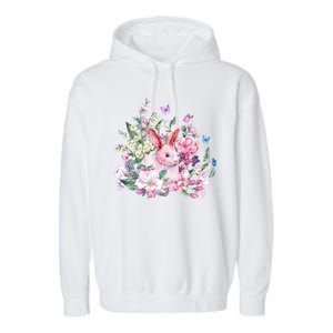 Easter Bunny Spring Flower Garment-Dyed Fleece Hoodie