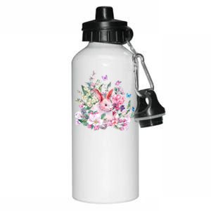 Easter Bunny Spring Flower Aluminum Water Bottle 