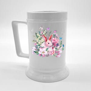 Easter Bunny Spring Flower Beer Stein