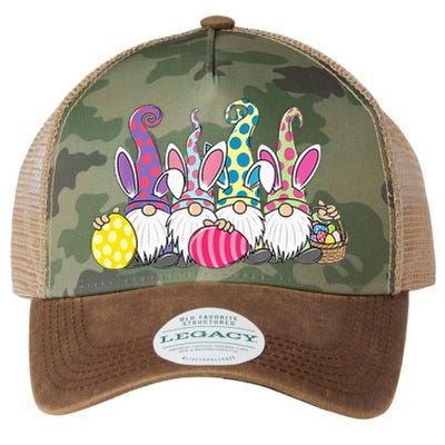 Easter Bunny Spring Cute Gnome Easter Egg Hunting And Basket Legacy Tie Dye Trucker Hat