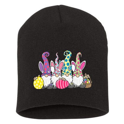 Easter Bunny Spring Cute Gnome Easter Egg Hunting And Basket Short Acrylic Beanie