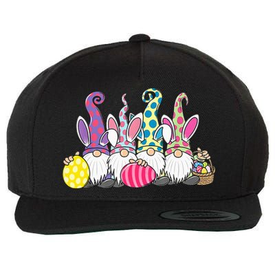 Easter Bunny Spring Cute Gnome Easter Egg Hunting And Basket Wool Snapback Cap