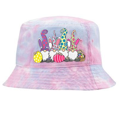 Easter Bunny Spring Cute Gnome Easter Egg Hunting And Basket Tie-Dyed Bucket Hat