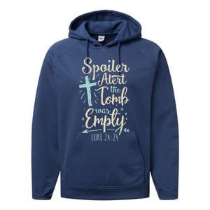 Easter Basket Stuffers Spoiler Alert Tomb Was Empty Performance Fleece Hoodie