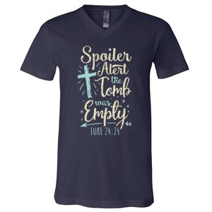 Easter Basket Stuffers Spoiler Alert Tomb Was Empty V-Neck T-Shirt