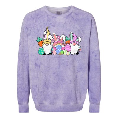 Easter Bunny Spring Gnome Easter Egg Hunting And Basket Gift Colorblast Crewneck Sweatshirt