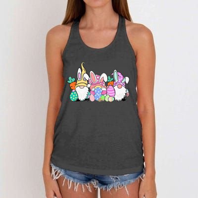 Easter Bunny Spring Gnome Easter Egg Hunting And Basket Gift Women's Knotted Racerback Tank