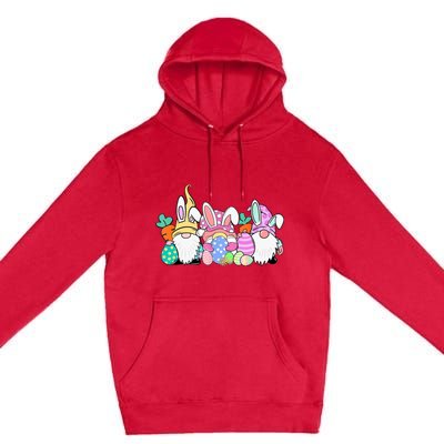 Easter Bunny Spring Gnome Easter Egg Hunting And Basket Gift Premium Pullover Hoodie