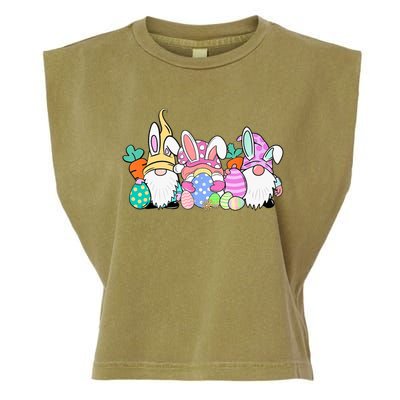 Easter Bunny Spring Gnome Easter Egg Hunting And Basket Gift Garment-Dyed Women's Muscle Tee