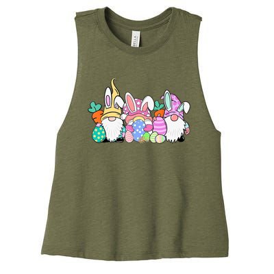 Easter Bunny Spring Gnome Easter Egg Hunting And Basket Gift Women's Racerback Cropped Tank