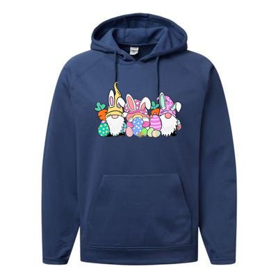 Easter Bunny Spring Gnome Easter Egg Hunting And Basket Gift Performance Fleece Hoodie