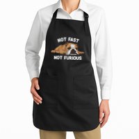 English Bulldog Sleeping Not Fast Not Furious Funny Slogan Full-Length Apron With Pockets