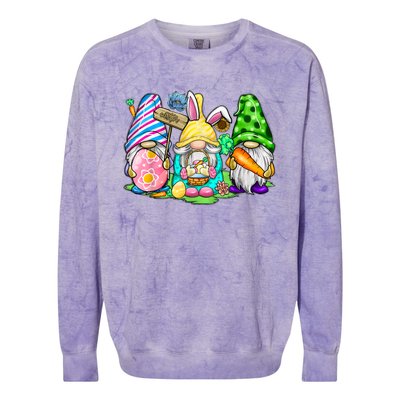 Easter Bunny Spring Gnome Easter Egg Hunting And Basket Gift Colorblast Crewneck Sweatshirt