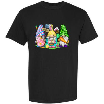 Easter Bunny Spring Gnome Easter Egg Hunting And Basket Gift Garment-Dyed Heavyweight T-Shirt