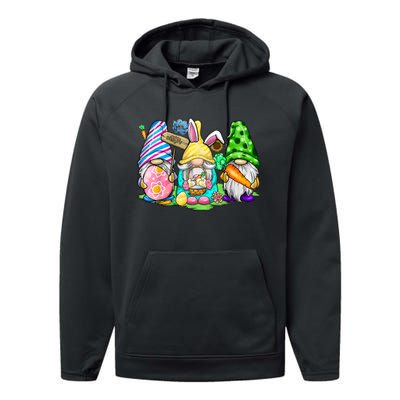 Easter Bunny Spring Gnome Easter Egg Hunting And Basket Gift Performance Fleece Hoodie