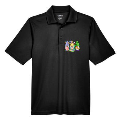 Easter Bunny Spring Gnome Easter Egg Hunting And Basket Gift Men's Origin Performance Pique Polo