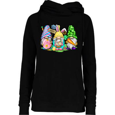 Easter Bunny Spring Gnome Easter Egg Hunting And Basket Gift Womens Funnel Neck Pullover Hood