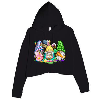 Easter Bunny Spring Gnome Easter Egg Hunting And Basket Gift Crop Fleece Hoodie