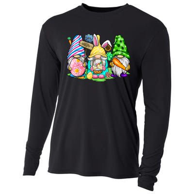 Easter Bunny Spring Gnome Easter Egg Hunting And Basket Gift Cooling Performance Long Sleeve Crew