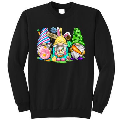 Easter Bunny Spring Gnome Easter Egg Hunting And Basket Gift Tall Sweatshirt