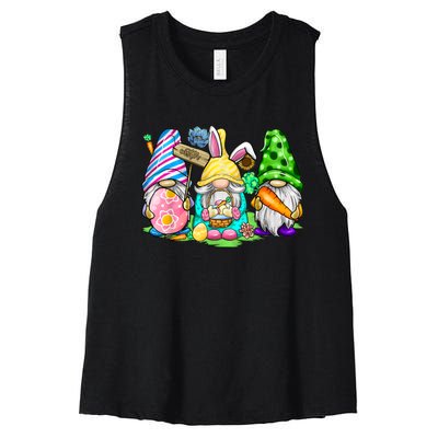 Easter Bunny Spring Gnome Easter Egg Hunting And Basket Gift Women's Racerback Cropped Tank