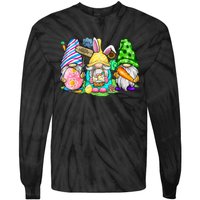 Easter Bunny Spring Gnome Easter Egg Hunting And Basket Gift Tie-Dye Long Sleeve Shirt