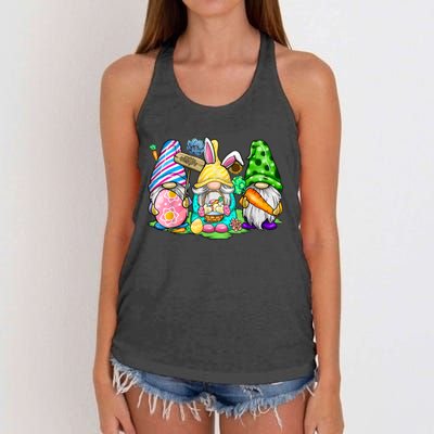 Easter Bunny Spring Gnome Easter Egg Hunting And Basket Gift Women's Knotted Racerback Tank