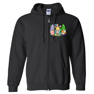 Easter Bunny Spring Gnome Easter Egg Hunting And Basket Gift Full Zip Hoodie