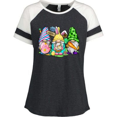 Easter Bunny Spring Gnome Easter Egg Hunting And Basket Gift Enza Ladies Jersey Colorblock Tee