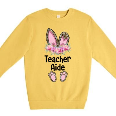 Easter Bunny School Teacher Leopard Teacher Aide Easter Gift Premium Crewneck Sweatshirt